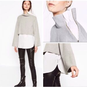 Zara layered funnel neck top
